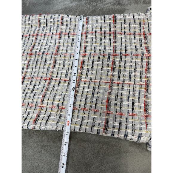 Chanel 18P Grey Tweed Midi Dress FR36 US4 Short Sleeve CC Logo Button Silk - Picture 10 of 16